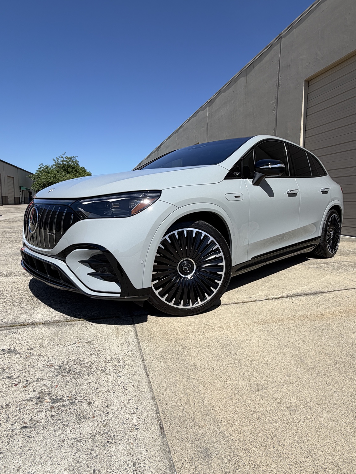 White Mercedes EQS SUV with ceramic coating by Handcrafted Auto Detailing